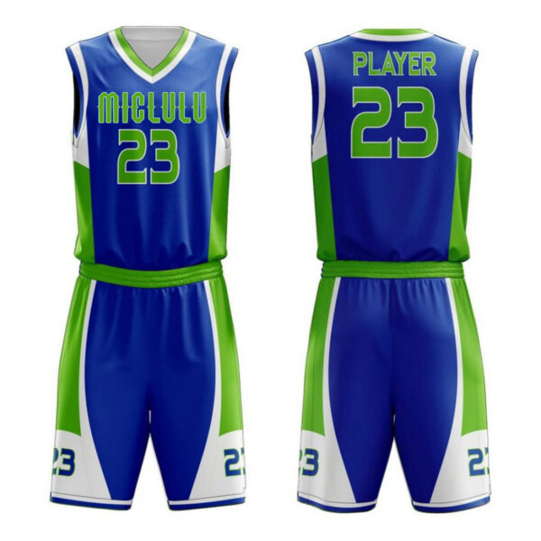 Elite Blue Basketball Uniform Shorts & Sleeveless Shirt Set