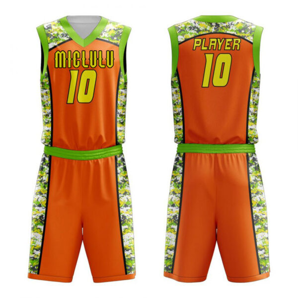 Elite Orange Basketball Uniform Shorts & Sleeveless Shirt Set