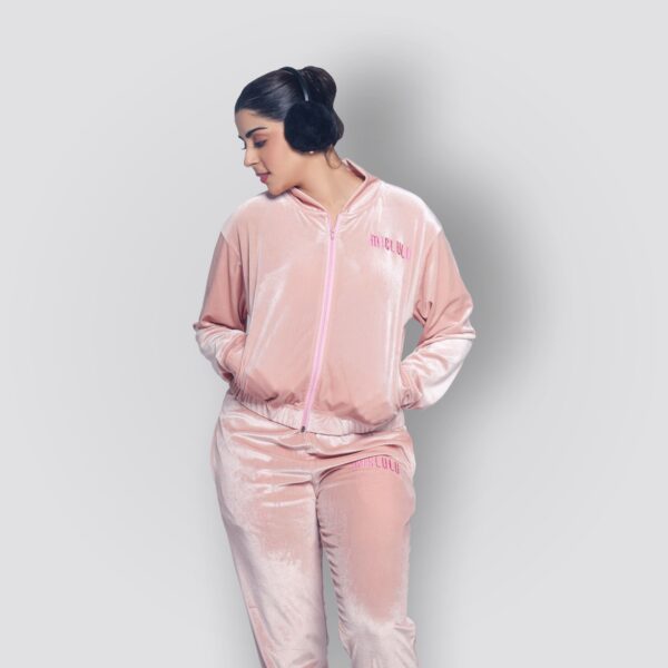 Baby Pink Velvet Track Jacket & Trouser Extra Soft