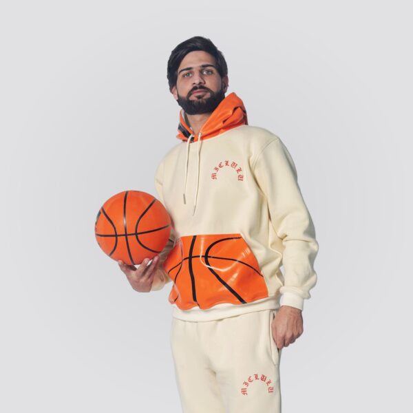 Printed Basket Ball Hoodie & Trouser with Printed Hoodie Cap Cotton Fleece