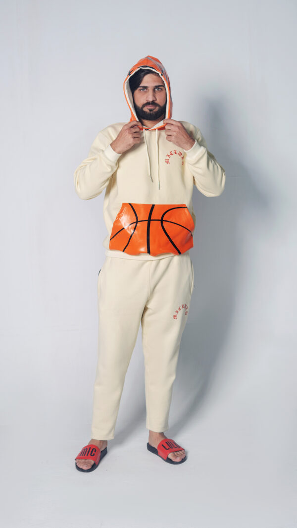 Printed Basket Ball Hoodie & Trouser with Printed Hoodie Cap Cotton Fleece - Image 2